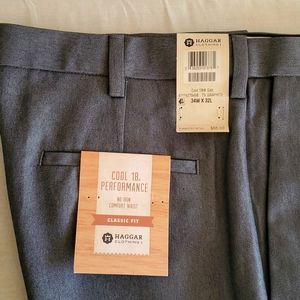 NWT Haggar Men's Classic Dress Pants Gray Size 34x32